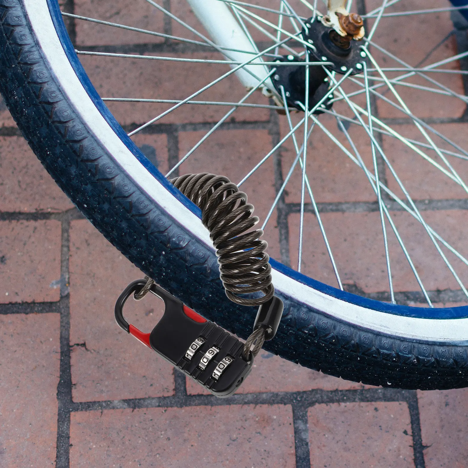 2Pcs Anti-Theft Password Lock High Security Resettable Combination Cable Lock Heavy Duty Steel for Motorcycle Bike