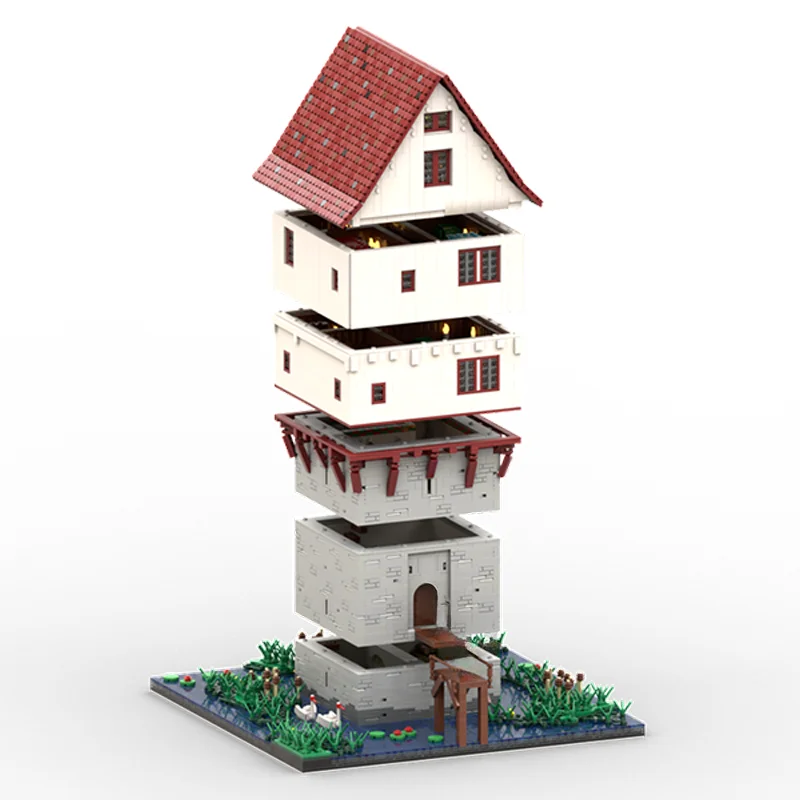 10737-teilige modulare deutsche Turmhaus-Modellbausteine als Geburtstagsgeschenk