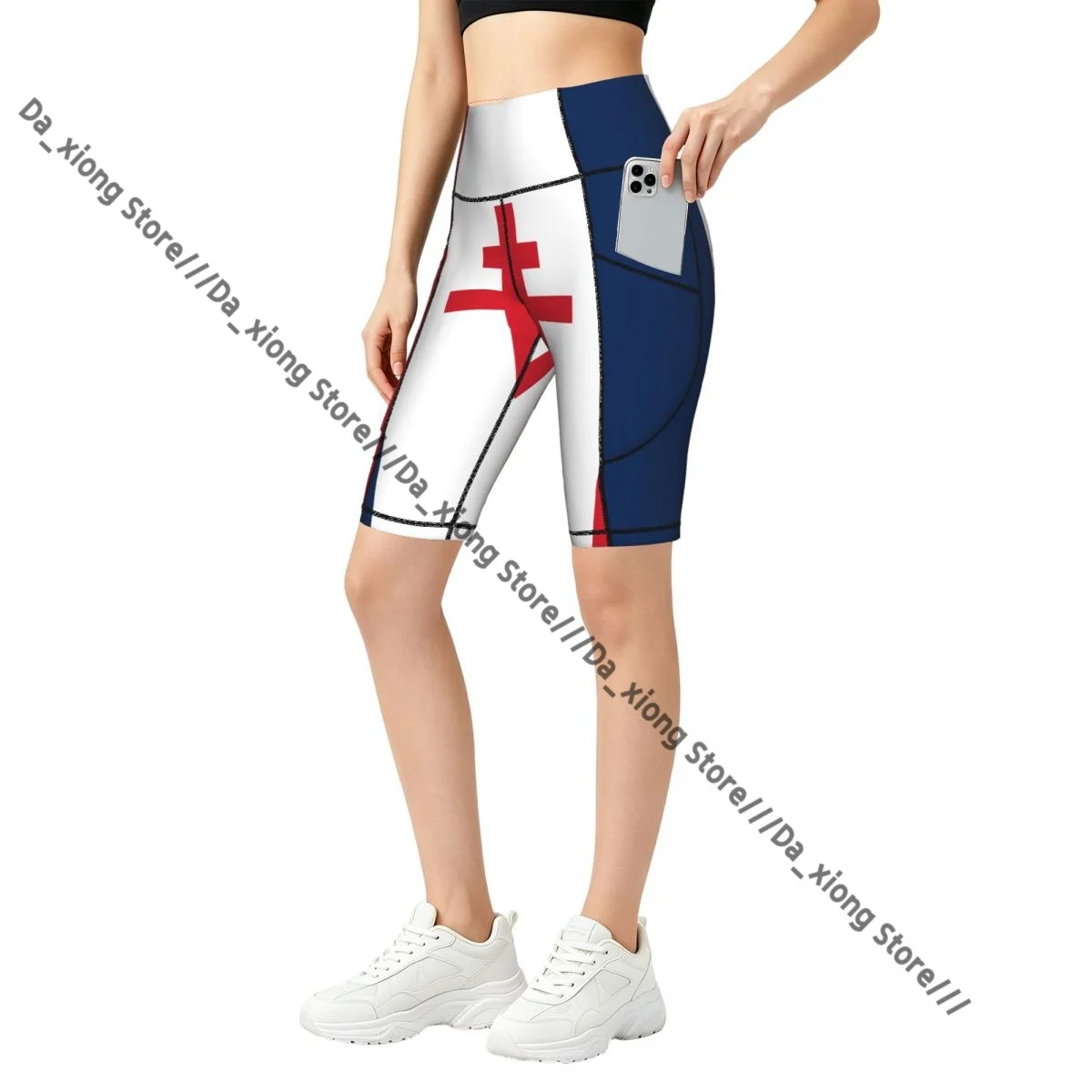 Ladies Yoga Shorts Flag Of Free France Breathable Gym Running Workout Pants