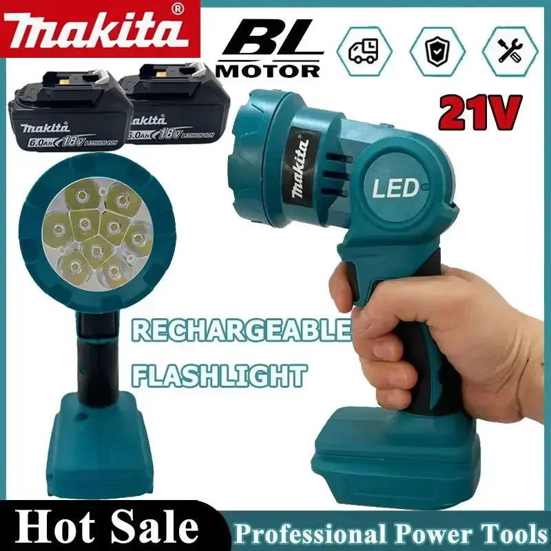 

Аккумуляторный светодиодный фонарь Makita, ручной прожектор для улицы, перезаряжаемый фонарь, рабочий светильник для стройплощадки, для аккумуляторов 18В