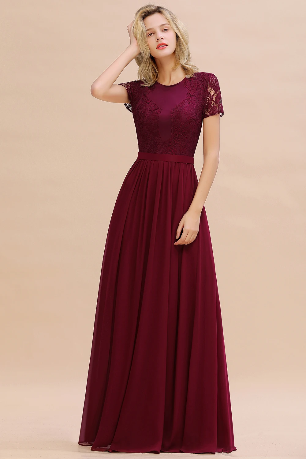 Hot Sale 2024 Elegant Bridesmaid Dresses Soft Lace Sleeveless A-Line Chiffon Skirt Maxi Floor-length Gowns Wedding Party Prom