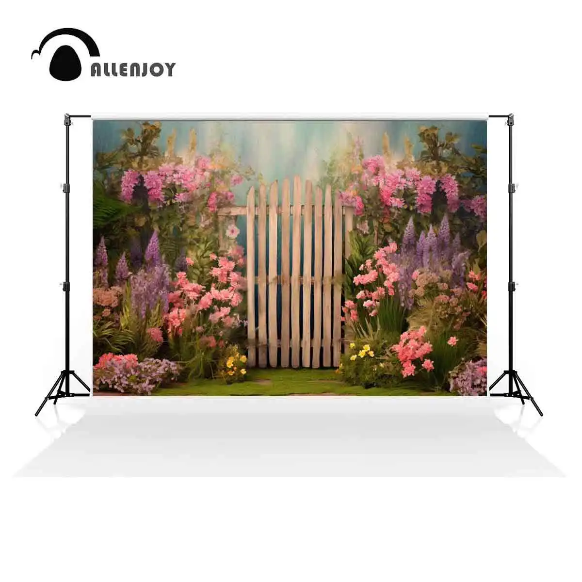 Allenjoy Fairy Flower Garden Wooden Fence Gate Backdrop