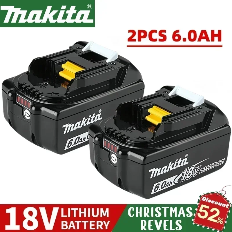 

Original Makita 18V rechargeable battery 6Ah ,LED displays battery level, for Makita BL1830 BL1840 BL1860B BL1850 power tools