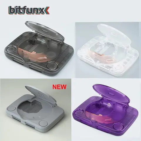 Bitfunx 교체 쉘 투명 게임 콘솔 케이스 하우징 커버 PlayStation PS One PSOne 모든 버전