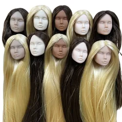 FR Poppy Parker Different Skin Blank Face Heads DIY Makeup Practice Doll Parts White Brown Coffee Skin Doll Accessories Girl Toy