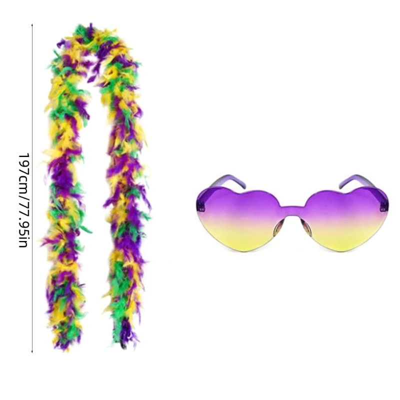 Western Costume Scarf Sunglasses for Bridal Shower Boas Neckwear Long Scarf Roleplay Nightclub Lady Roleplay Suit image 6