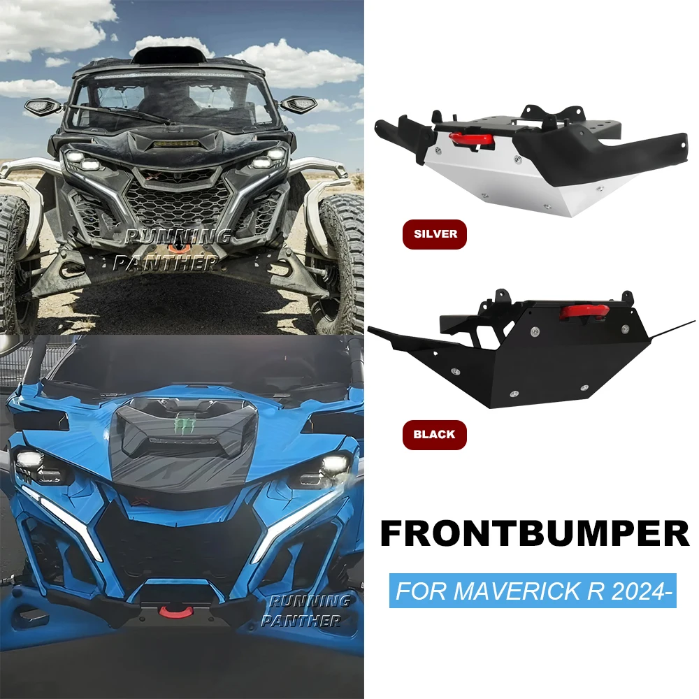 

New UTV Dune Front Bumper Brush Guard Stainless steel and aluminum Liquid Titanium For Can-Am Maverick R 2024 2025