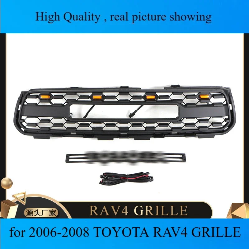 car Front Bumper Grille Trim fits for 2006-2008 TOYOTA RAV4 GRILLE with light auto Racing grills