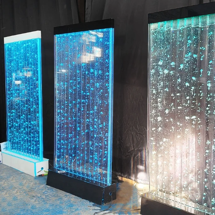 Customization.LED Large Acrylic Screen Water Curtain Wall Water Bubble Wall Creative Fish tank Can Be Customized