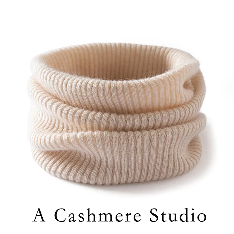 100-カシミヤニットスカーフ冬の新アウトドア女性の無地ソフト暖かいスカーフネックウォームスカーフブランド-o-リングスカーフ