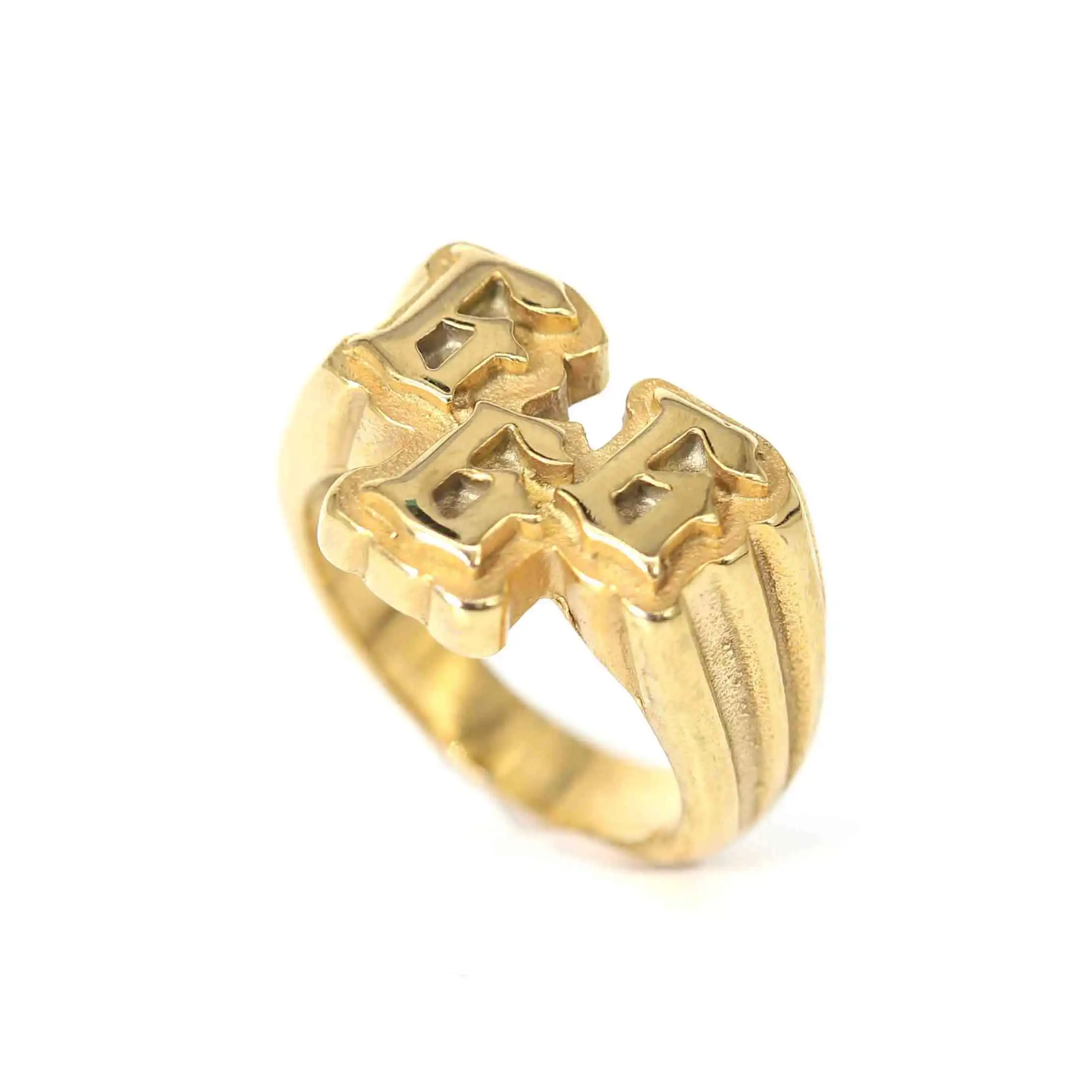 

Fashion Jewelry 666 Ring Men Stainless Steel 18k Gold Plated Ring