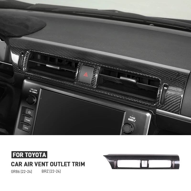 

Для Toyota 86 для Subaru BRZ 2022-2024, настоящее углеродное волокно, автомобильное центральное управление, кондиционер, воздуховыпускная рамка, аксессуары для отделки