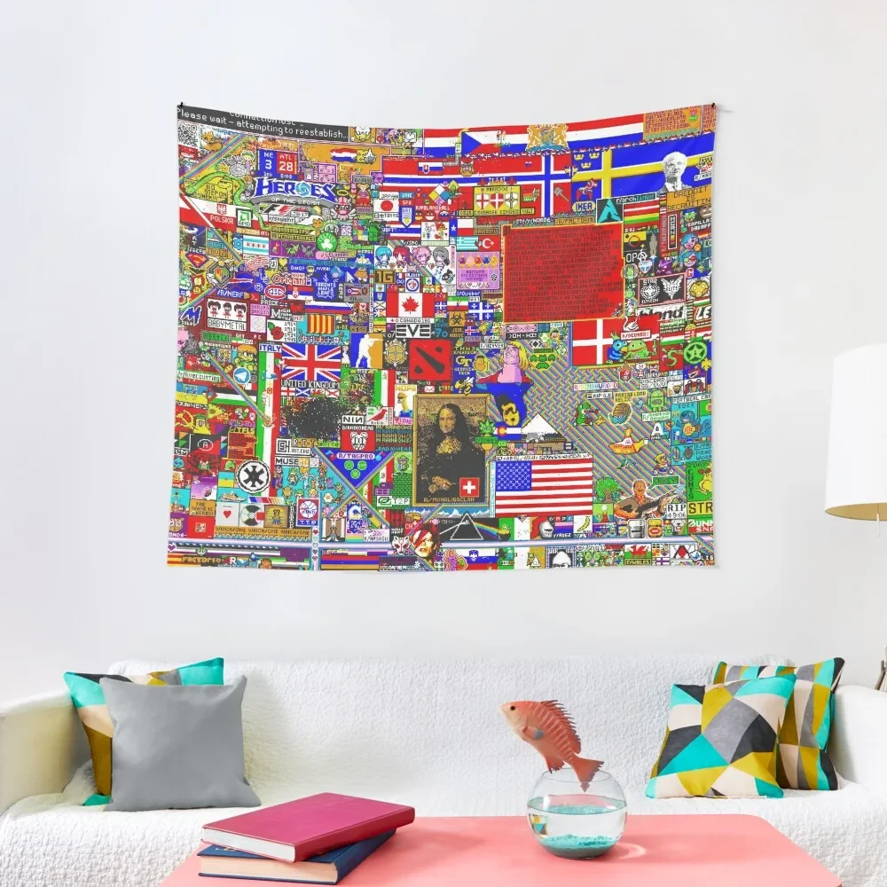 Reddit r/place Final Image - 13k Resolution Tapestry Carpet On The Wall Aesthetic Decoration Wall Hanging Wall Tapestry