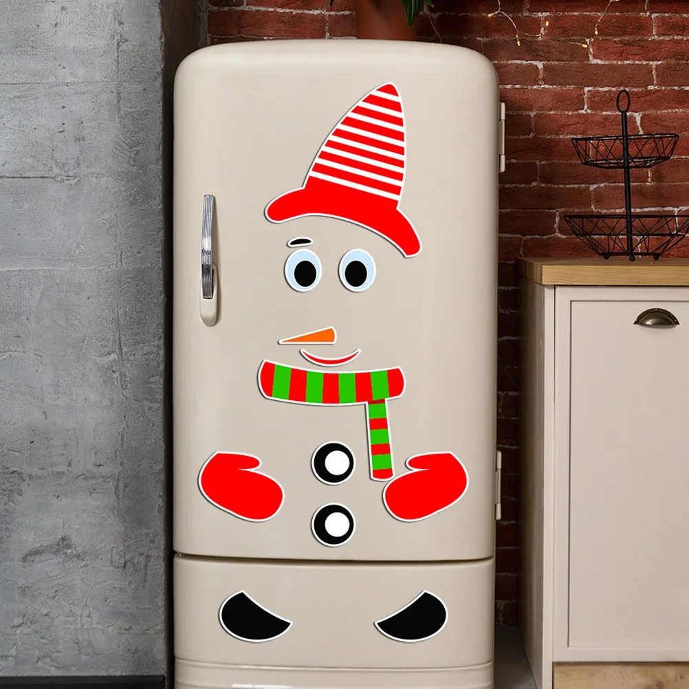 

1Set Snowman Refrigerator Decal Christmas Waterproof Magnetic Fridge Sticker Decorative Fridge Sticker Refrigerator Magnet
