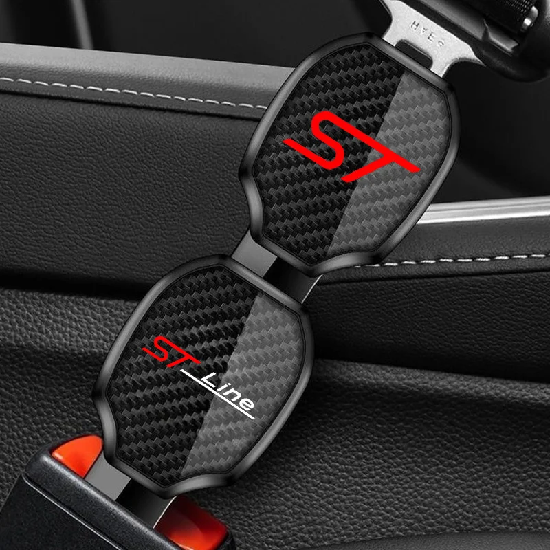 

Car Seat Belt Clip Carbon Extender Lock Buckle Plug Car Accessories interior For Ford ST LINE stline kuga fiesta MK2 MK3 FOCUS
