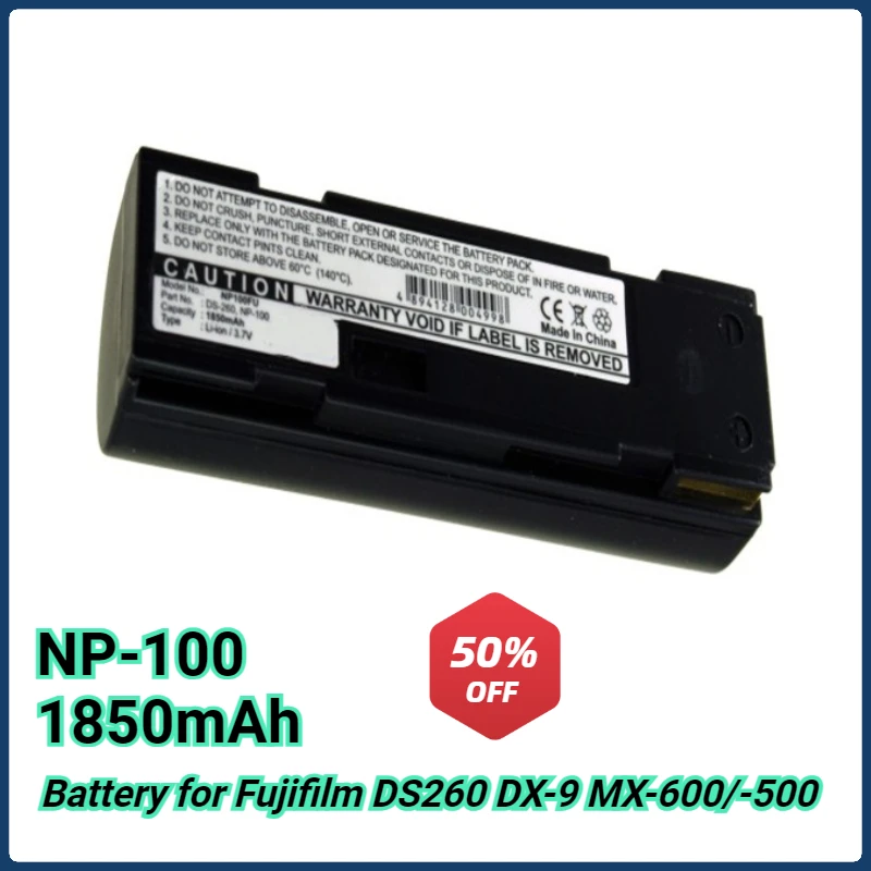 1850mAh Camera Battery for Fujifilm DS260 DX-9 MX-500 600 600X 600Z 700 MX-600 Zoom FINEPIX MX-600 Camera NP-100 Battery