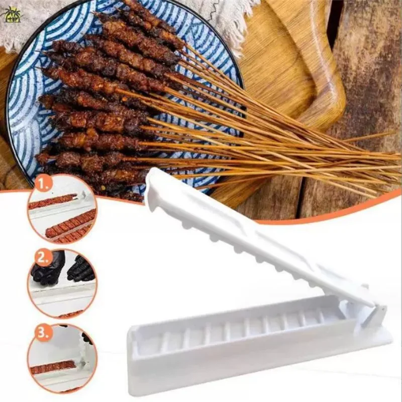 

NewSingle Row Kebab Maker Bbq Meat Skewer Machine Kebab Press Maker Reusable Plastic Bbq Skewer Maker Kebab Preparation BBQ Tool