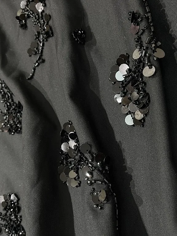 Niche Designer Tailor Laqian Executive Business Suit Fabric Black Leisure Cargo Bottom Cloth Embroidered Jacket