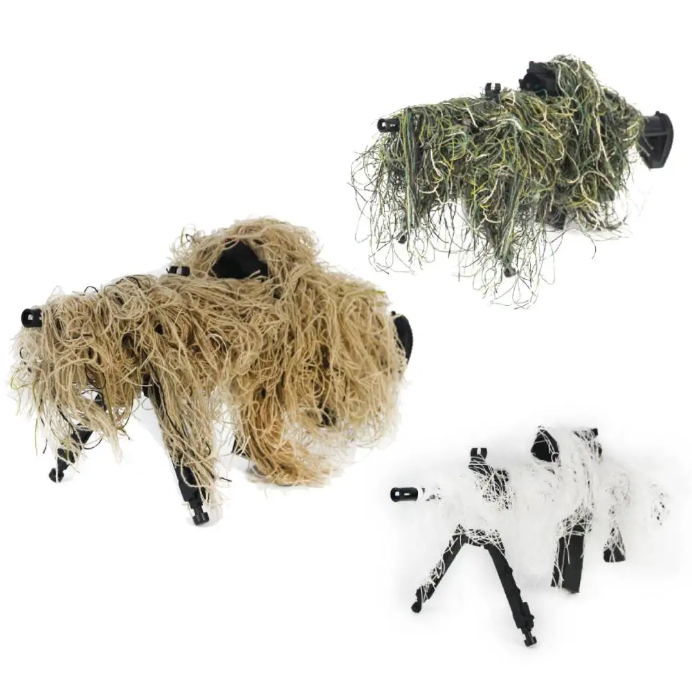 Selva/deserto/neve ghillie rifle capa tipo grama caça rifle envoltório corda tático 3d rifle camo cobre acessórios de caça