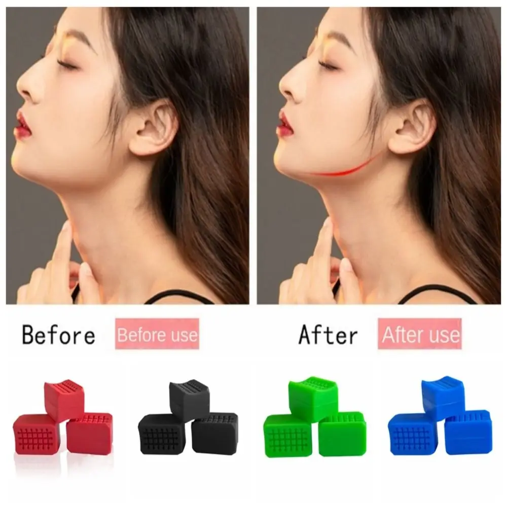 2PCS 30/40/50/60Lbs Jaw Exerciser Food Grade Silicone Tear Resistance Jawline Trainer Portable Durable Jawliner Facial Chew