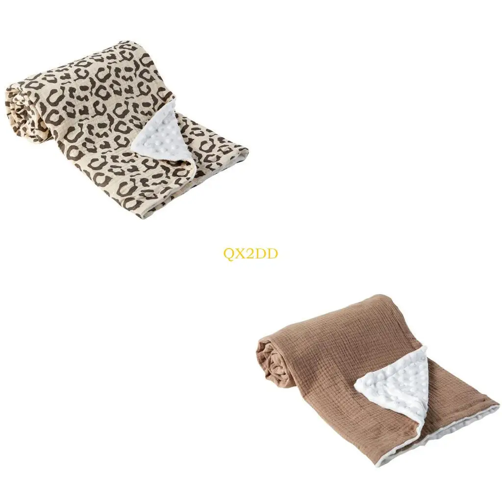 Baby Blanket with Dotted Backing Infant Swaddles Wrap Receiving Blanket 2-Layer