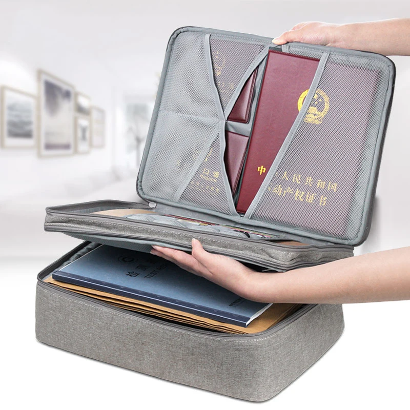 Document Storage Bag Organizer Desk Stationery Women Travel Files Card Folder Holder Tool Case Handbag Home Office Accessories