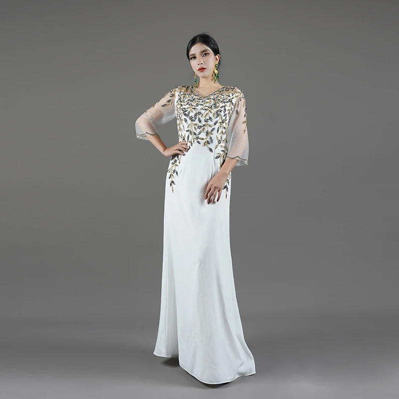 Baisha Custom Evening Dress 2024 Mom Luxury Dresses Plus Size Handmade Beaded Evening Gown For Formal Occasions MM105