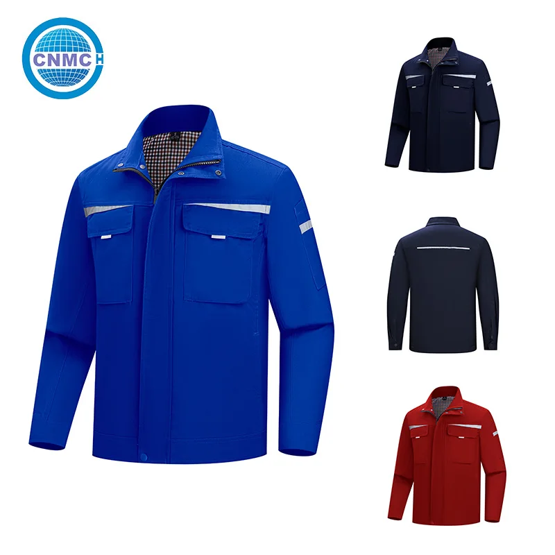 Veste de travail en sergé brossé, coutures latérales renforcées, résistante à l'usure, douce et respirante, idéale pour les travaux de construction et agricoles.