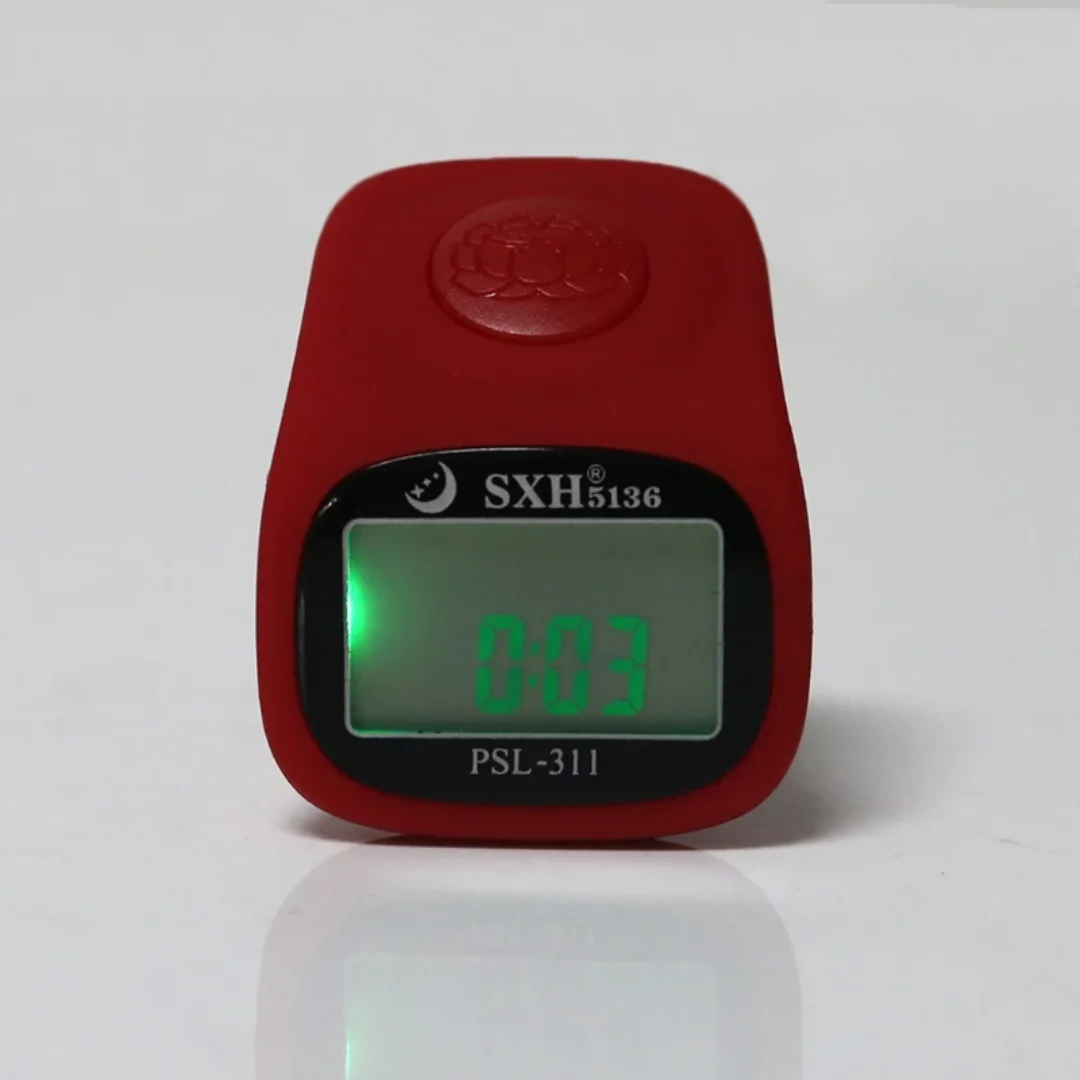 0-999999 Digital Finger Tally Counter 8 Channels with LED Backlight Time Chanting Prayer Silicone Ring Electronic Hand Counter
