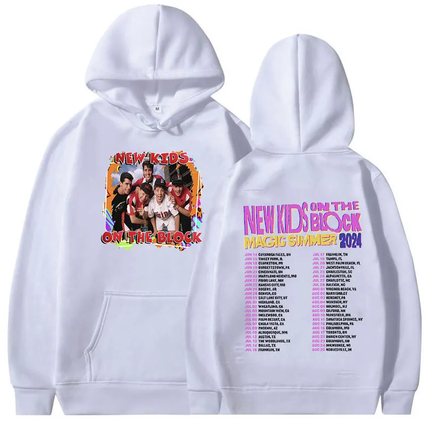 New 2024 Kids on The Block The Magic Summer Tour Hoodie Men's Fashion Vintage Pullover Sweatshirt Punk Clothing Oversized Hooded