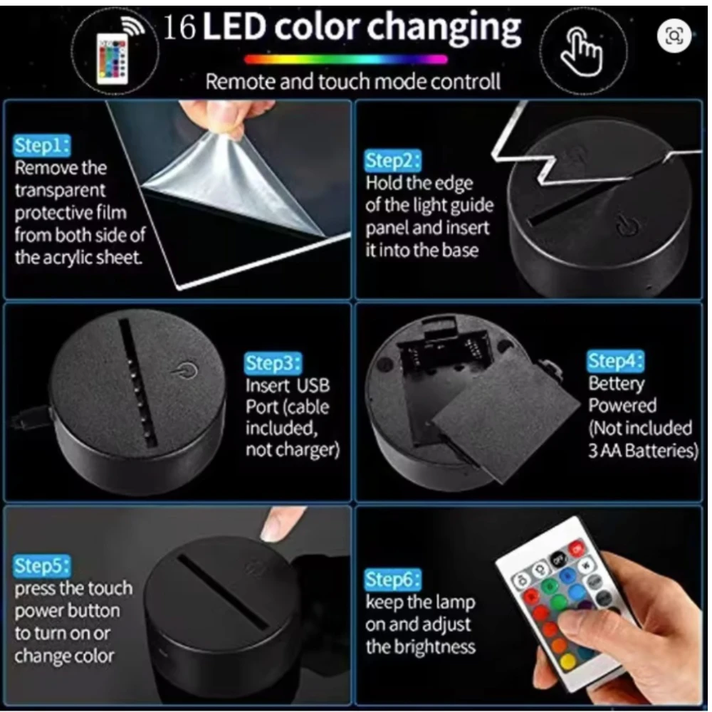 Kpop Zoe Rumi Mira Saja Boys Night Light 16 Color Remote Control USB Night Light Room Decor Lamp Kids Christmas Birthday Gift - Image 5