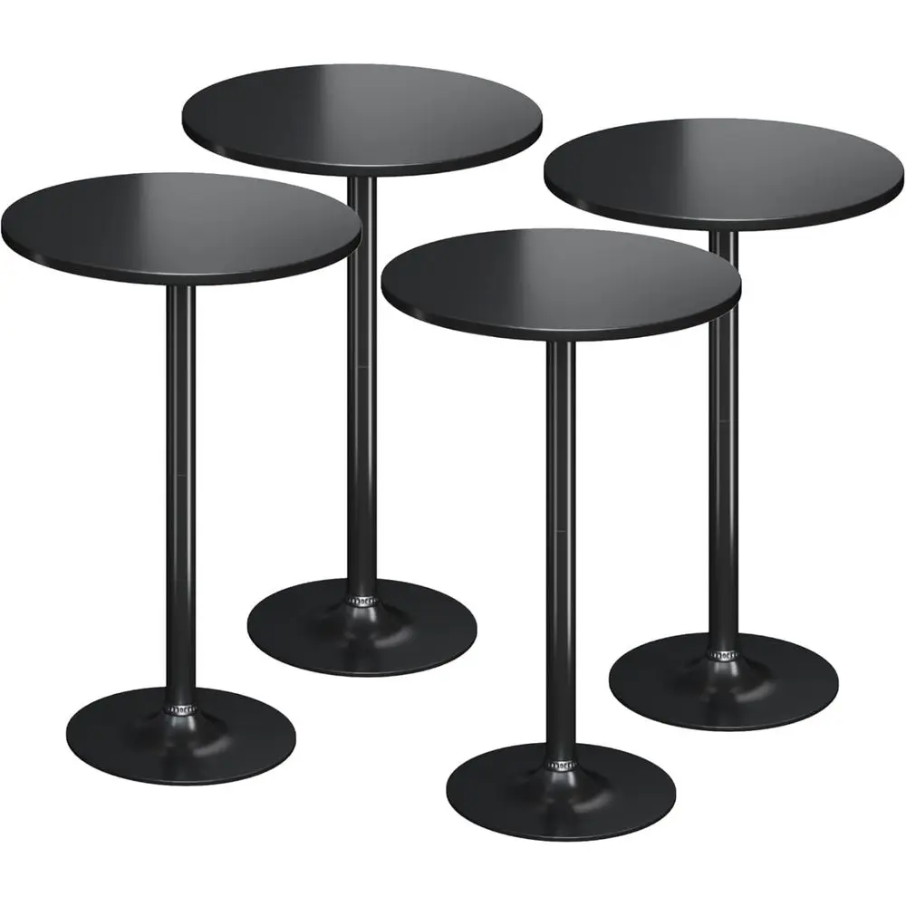 

Modern Metal Base Cocktail Bar Table with Marble Top, Suitable for Counter Bar Height Dining or Pub Use
