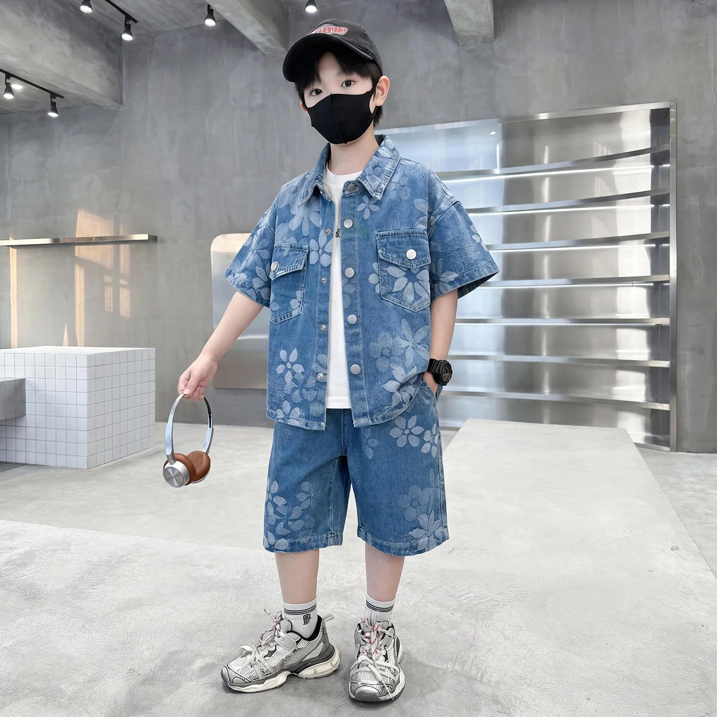 New Fashion Children Summer Denim Set with Shorts for Boy Kids Casual Clothing Suit For Age 2 3 4 5 6 7 8 9 10 11 12 13 14 Years 5