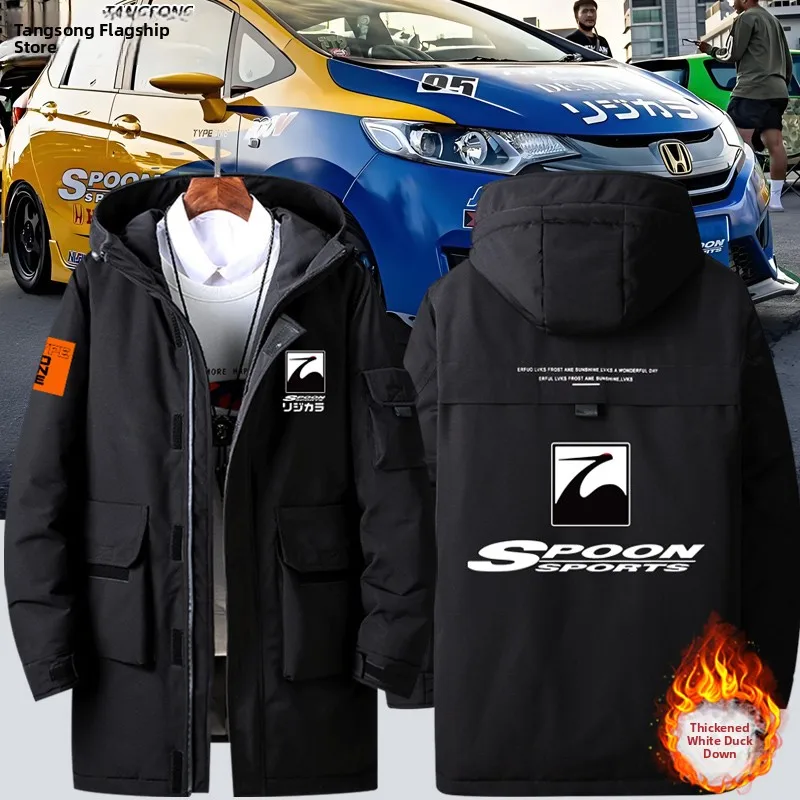 

Куртка-пуховик ex American Sle Du с узором «ёлочка», свободного кроя, тёплая, с капюшоном, для подростков, на осенний сезон