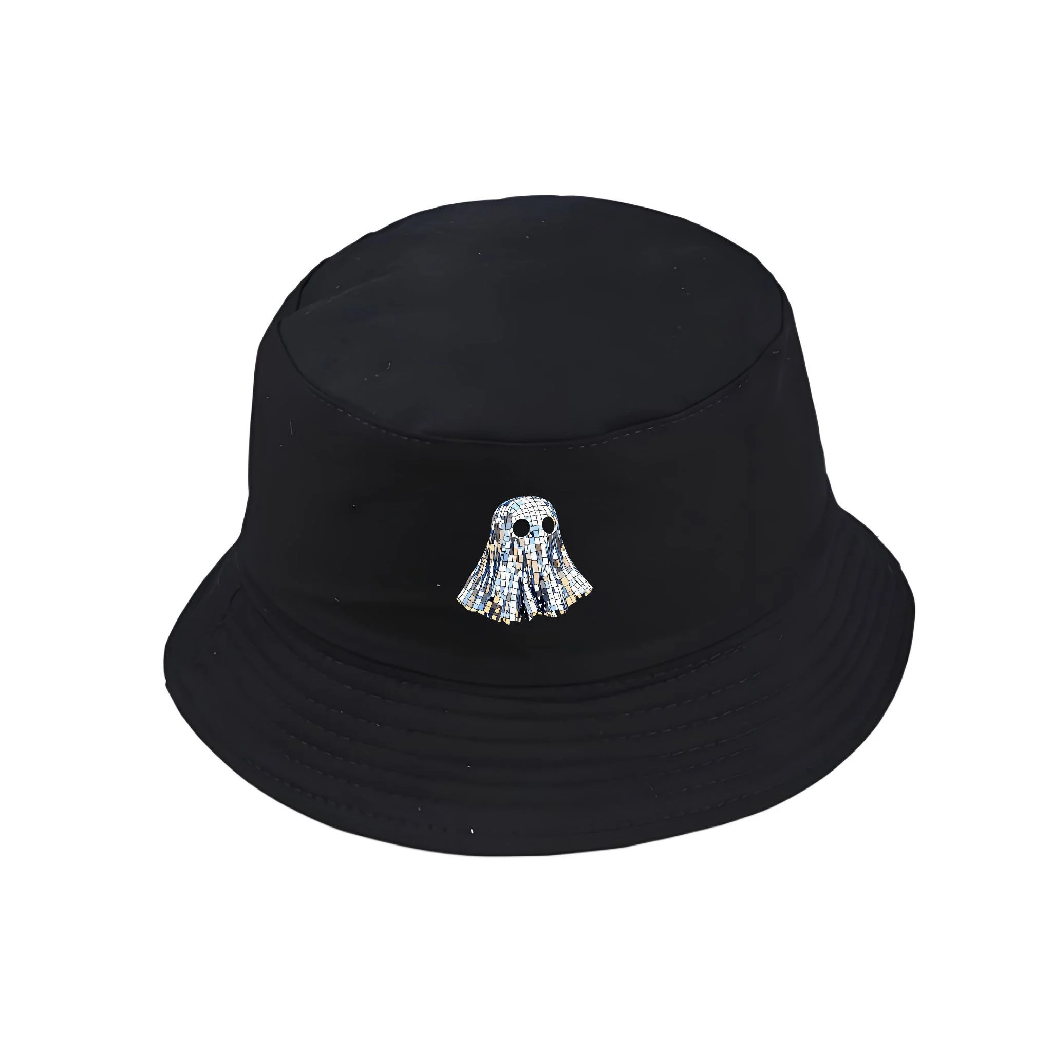 Disco Mirror Bucket Hat Y2K Retro Fisherman Cap Casual Party Rave Headwear Packable Cotton Sun Hat