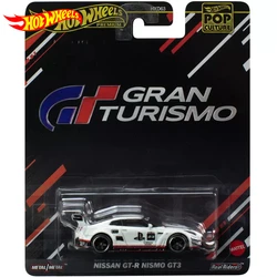 Genuine Hot Wheels Premium Car Model Pop Culture White Nissan GT-R Nismo GT3 Diecast Collector Boys Toys 1/64 Alloy Real Riders