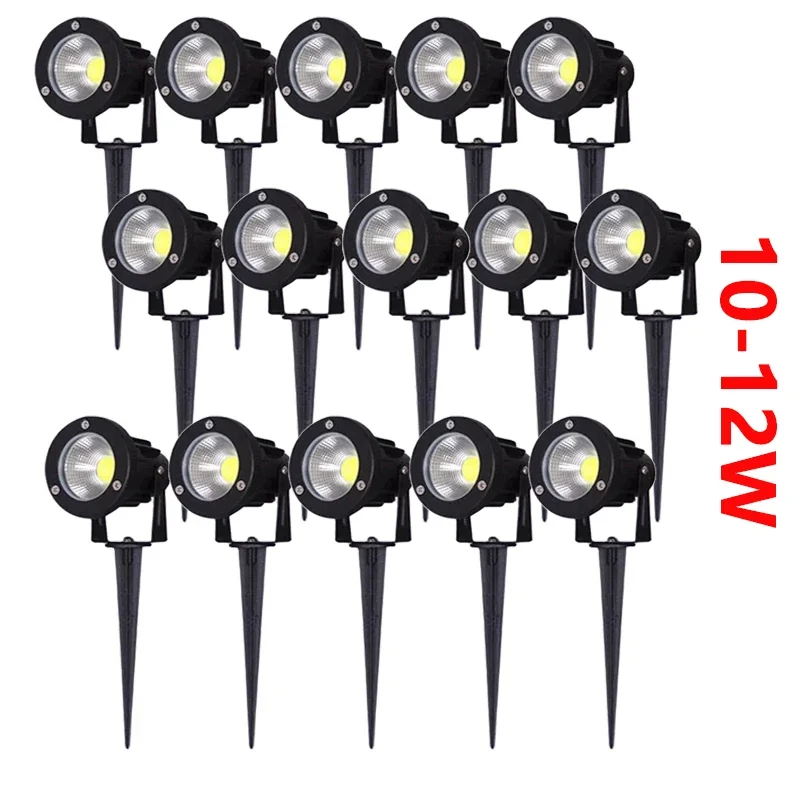 Luzes de decoração de jardim led ip65 waterprof lâmpada de gramado a220v110v24v12v branco quente 5w7w10w12w paisagem pico caminho holofotes