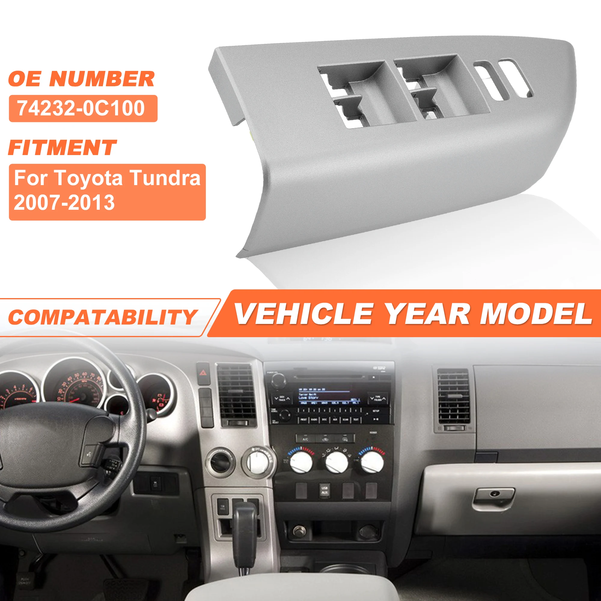 

Накладка на панель управления стеклоподъемниками UXCELL (левая) для Toyota Tundra 2007-2013