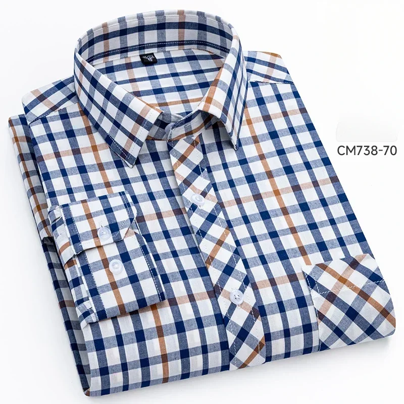 

Fashion Korean Popular Clothes 100% cotton Thin Long Sleeve Shits for Man Slim Fit Casual Plain Shirt Plaid Office Designer Tops