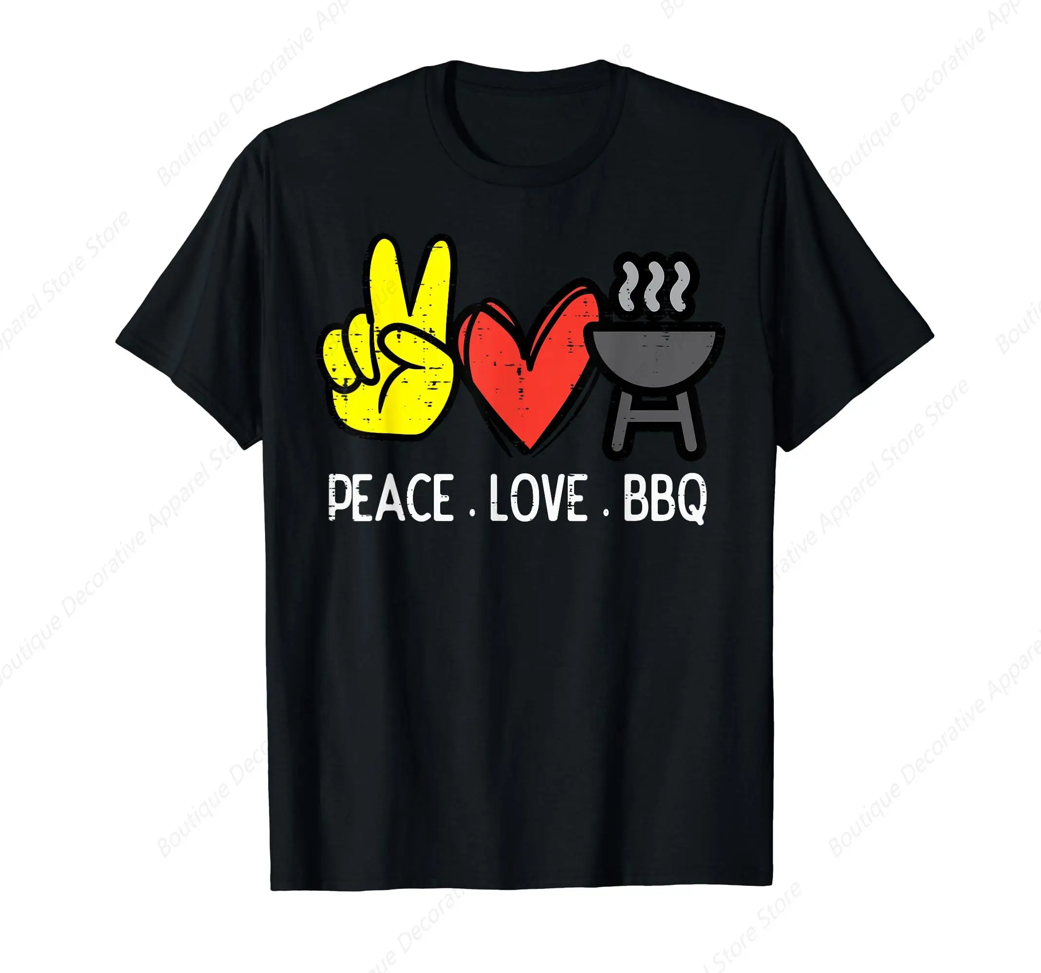 

Peace Love Bbq Retro Barbecue Meat Grilling Men T-Shirt