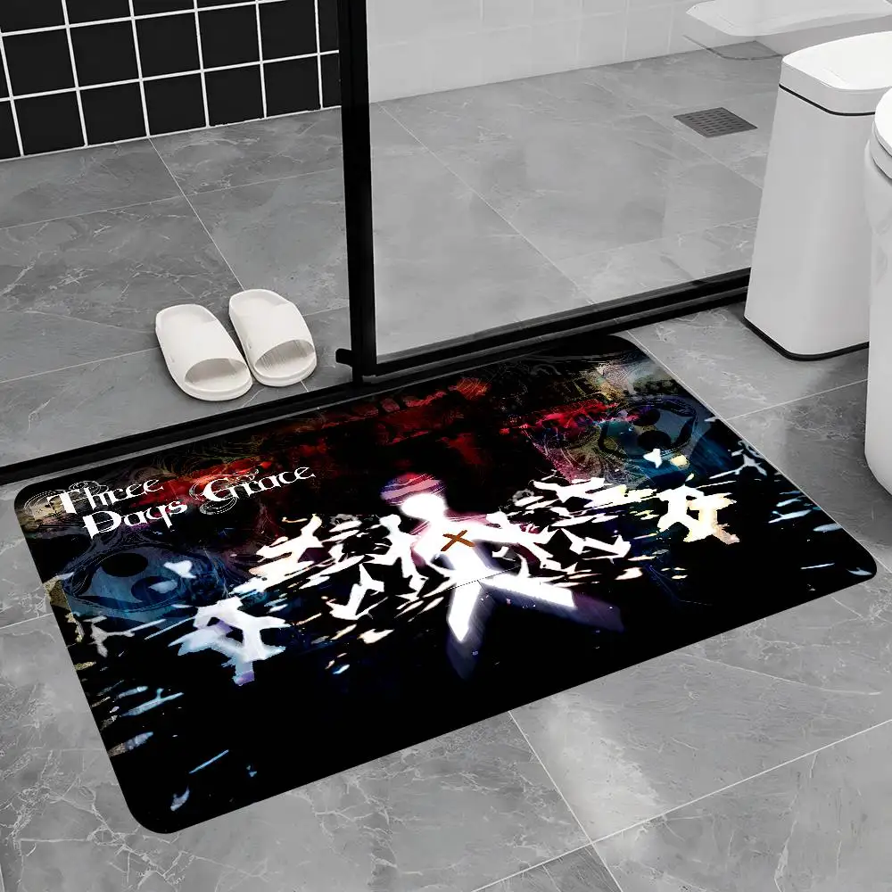 Band Hardrock T-Three Days Grace Bathroom Mat Anti-slip Absorb Water Long Strip Cushion Bedroon Mat Welcome Doormat