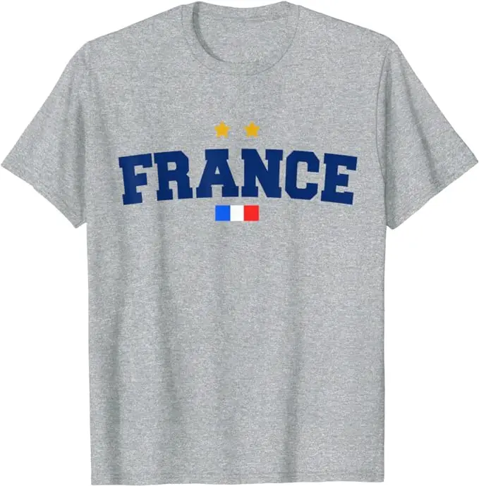 Soccer France Flag T-Shirt French Pride Tee France Football Two Stars Third Loading Clothes Frenchman Sport Foot Fan Team Jersey