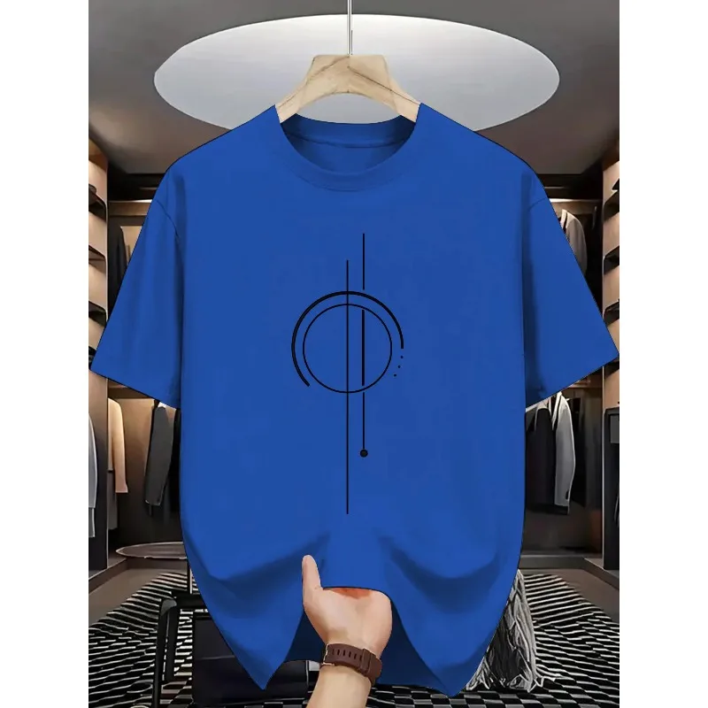 2026 Neues Minimalistisches Abstraktes Grafik-T-Shirt für Herren Lässige Streetwear Kurzarm Baumwoll-Oberteil – Detail 8