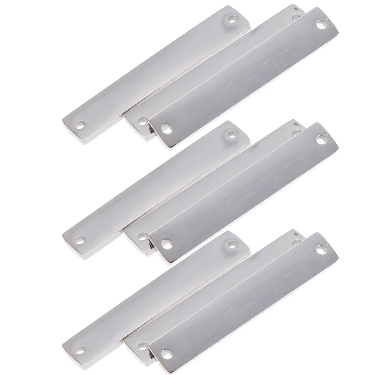 

10 шт. соединительных элементов с двумя отверстиями из нержавеющей стали, аксессуары для подвесок, зеркальная поверхность, для изготовления украшений своими руками, металлические подвески