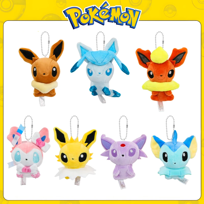 Pokemon Kawaii Sylveon Espeon Vaporeon Plush Toys Keychain Cute Anime Glaceon Eevee Flareon Jolteon Peluche Dolls Pendants Kids