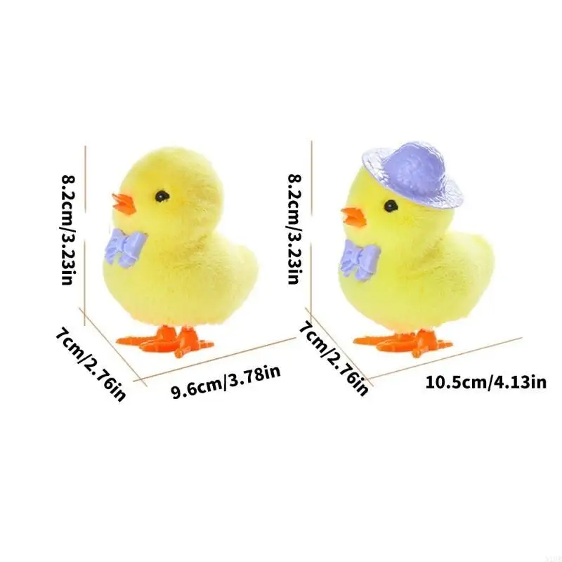 

N1HB Lovely Windup Chicken Toy Plush Chick Toy For Kids And Cats Baby Crawling Toy