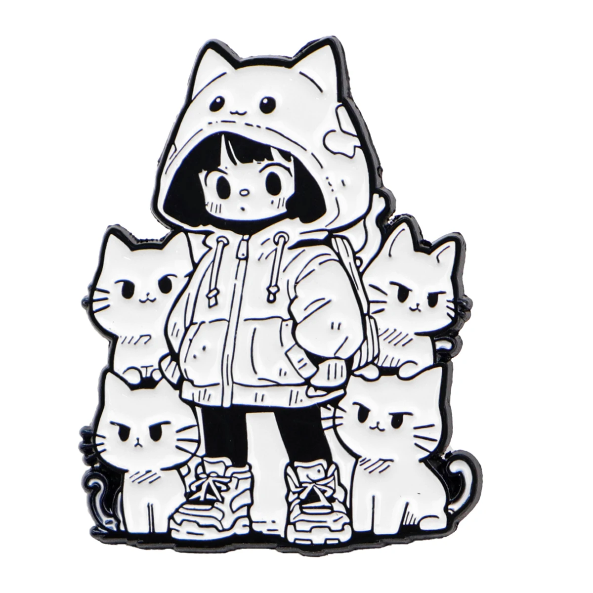 Niedliche Katzen-Emaille-Anstecknadeln Lustige Cartoon-Katzen-Broschen für Rucksäcke Taschen Hüte Kleidung Reversnadeln Modeschmuck Geschenke für Katzenliebhaber