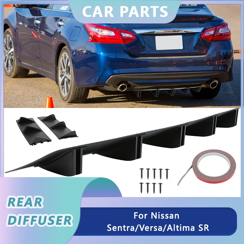 

1Pcs Rear Bumper Lip Diffuser Spoiler Splitter Shark 5 Fins For Nissan Sentra/Versa/Altima SR 81.5cm Universal Car Accessories