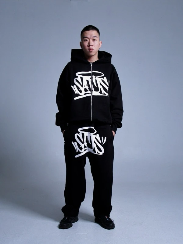 

Толстовка с капюшоном Craer, свободный крой, в стиле американского рэпа, уличная одежда в стиле олдскул, на молнии, длинный рукав, для молодежи