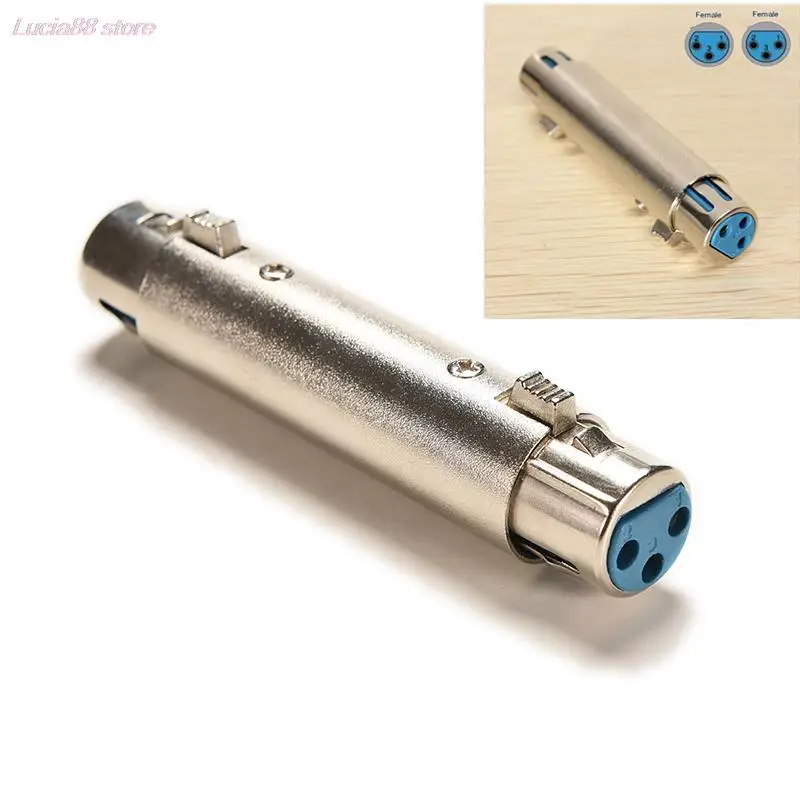 New 1 pcs 3 PIN XLR Female To XLR Female Jack Connector Microphone MIC Speaker Cable Extender Extension Adaptor Coupler